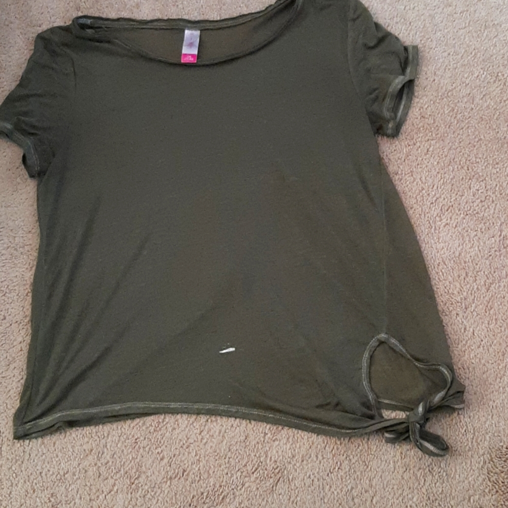 Light airy dark green shirt.